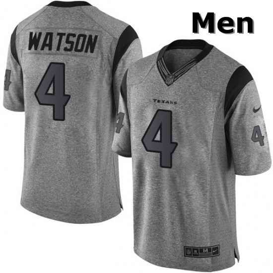 Men Nike Houston Texans 4 Deshaun Watson Limited Gray Gridiron NFL Jersey